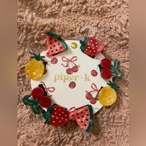 NWT Piper K Variety of Acrylic Summer Fruit Hair Clips